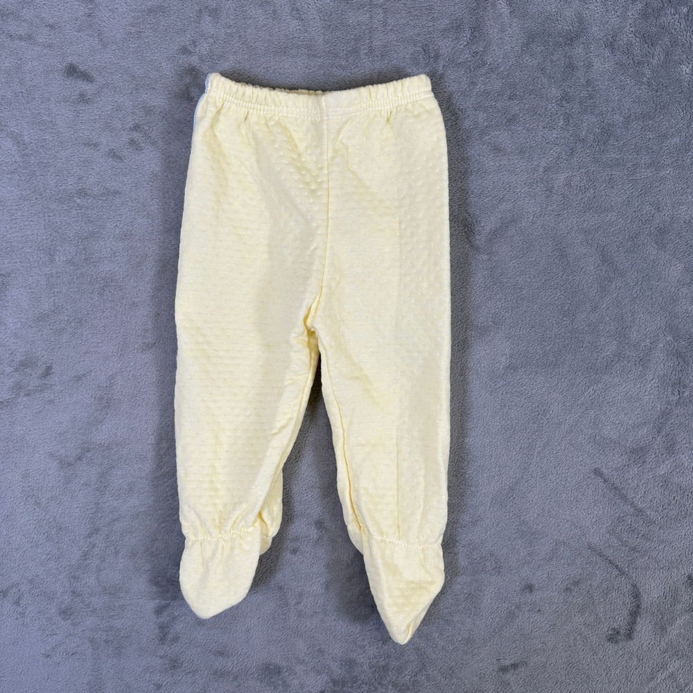 Baron Kids Club Vintage Yellow Pointelle Footed Pants 6-9 Months RN 65681